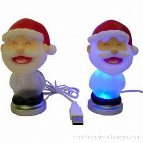 USB Santa LED Light with 7 Color Glowing
